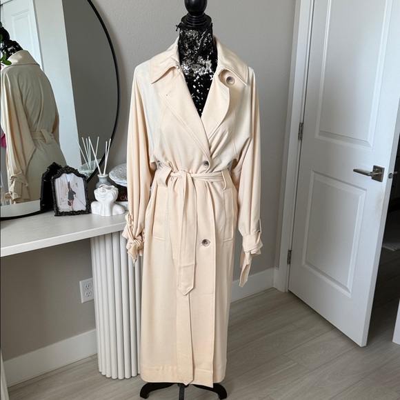 Topshop Cream Trench Coat - Picture 1 of 7